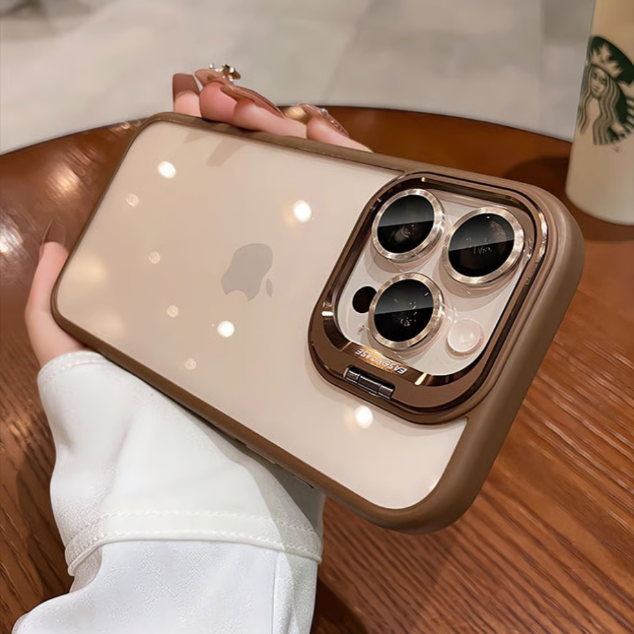 EASONCASE日本公式 カメラスタンド付き iphone17/16 ケース クリア カメラ保護リング付き iphone ケース 透明 U1シリーズ