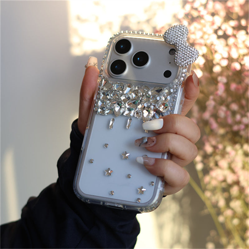iphone13-17 ケース リボン かわいい iphone ケース デコ iphone ケース キラキラ ストーン スマホケース おしゃれ