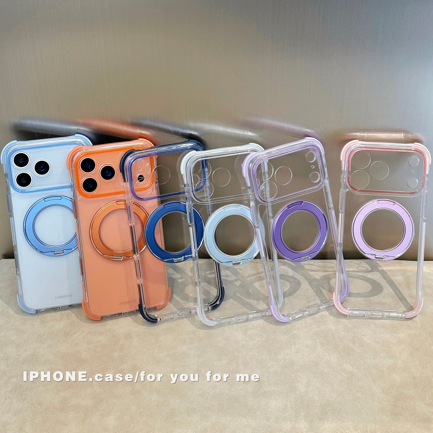 EASONCASE日本公式 iphone ケース 可愛い カラフル 360°スタンド付き iphone ケース 衝撃吸収 彩盾シリーズ