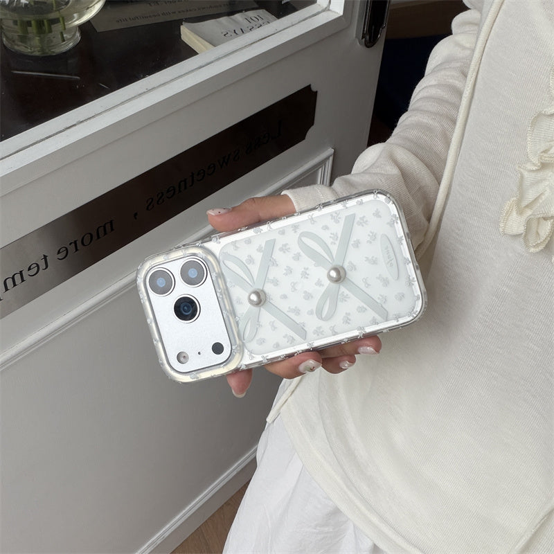 iphone17 ケース 花柄 iphone16/15 ケース リボン iphone ケース パール スマホケース ビーズ チェーン 韓国