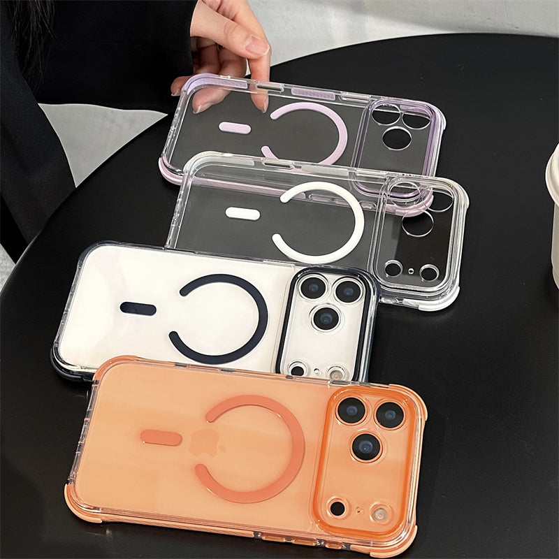 EASONCASE日本公式 クリア iphone ケース 衝撃吸収 iphone ケース 大人可愛い カラフル magsafe スマホケース 彩盾シリーズ