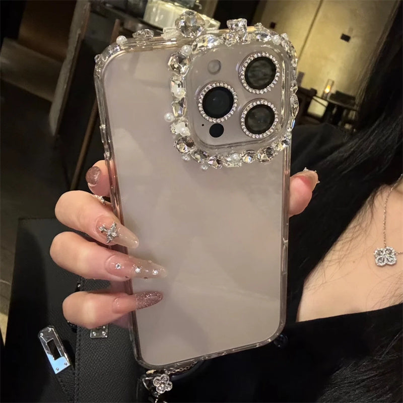 キラキラ カメラ保護リング iphone17/16 ケース ストーン デコ iphone15/14 ケース クリア iphone13/12 ケース キラキラ 可愛い