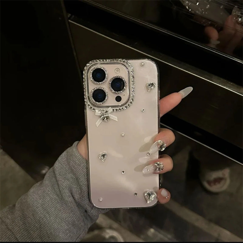 カメラ保護リング 付き クリア iphone17/16 ケース スマホ デコ ライン ストーン iphone15/14/13 ケース キラキラ おしゃれ