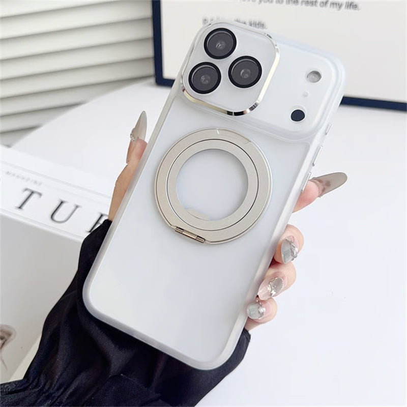 EASONCASE日本公式 カメラ保護フィルム一体型 iphone14-17ケース 滑り止め iphone ケース 360°スタンド付き 晶鋭シリーズ