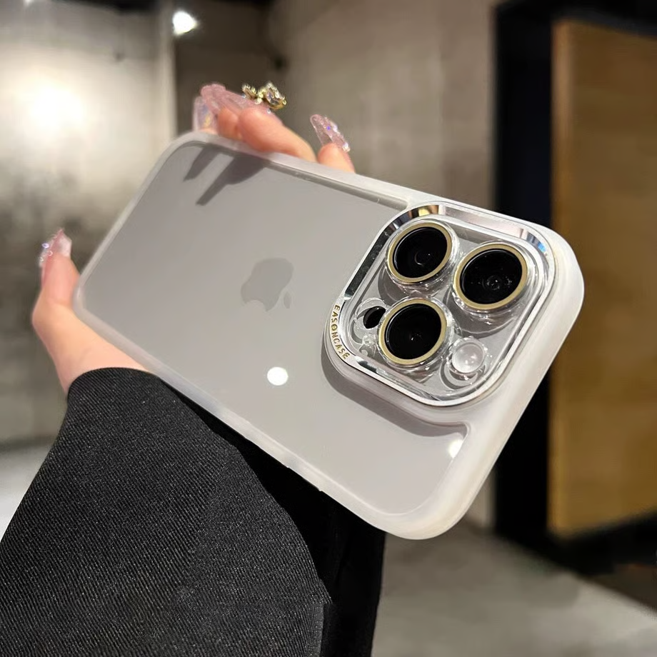 EASONCASE日本公式 iphone14-17 ケース 透明 可愛い iphoneケース カメラ まで 保護 クリア スマホケース 鎏金シリーズ