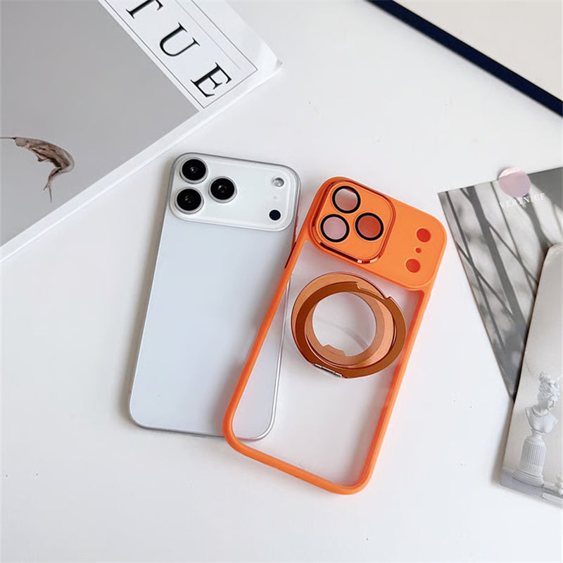EASONCASE日本公式 カメラ保護フィルム一体型 iphone14-17ケース 滑り止め iphone ケース 360°スタンド付き 晶鋭シリーズ