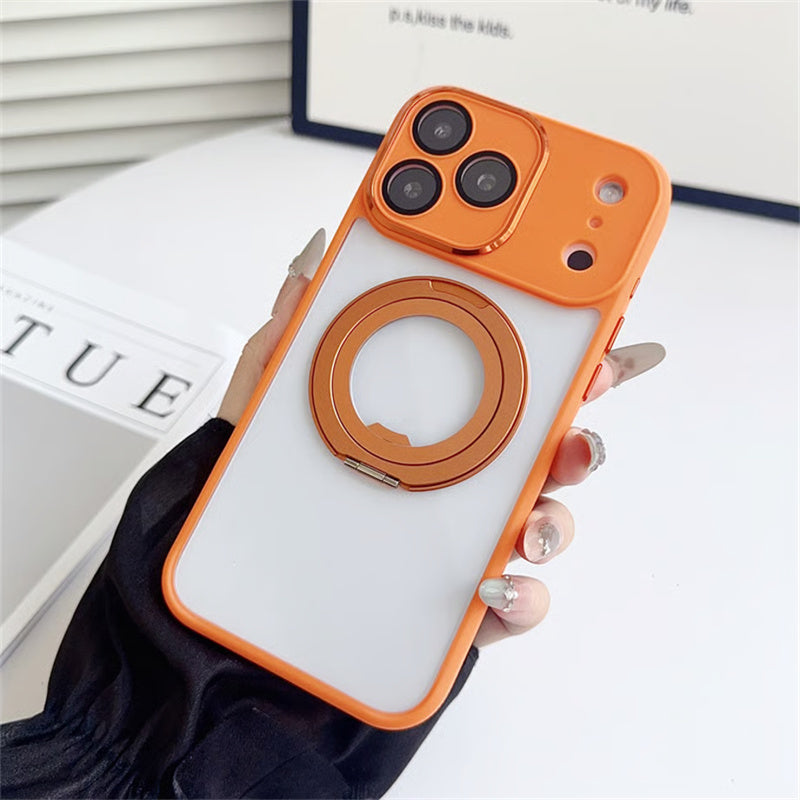 EASONCASE日本公式 カメラ保護フィルム一体型 iphone14-17ケース 滑り止め iphone ケース 360°スタンド付き 晶鋭シリーズ