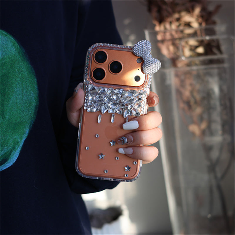 iphone13-17 ケース リボン かわいい iphone ケース デコ iphone ケース キラキラ ストーン スマホケース おしゃれ