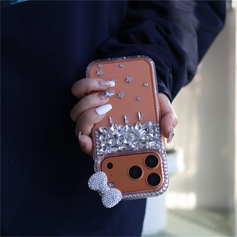iphone13-17 ケース リボン かわいい iphone ケース デコ iphone ケース キラキラ ストーン スマホケース おしゃれ