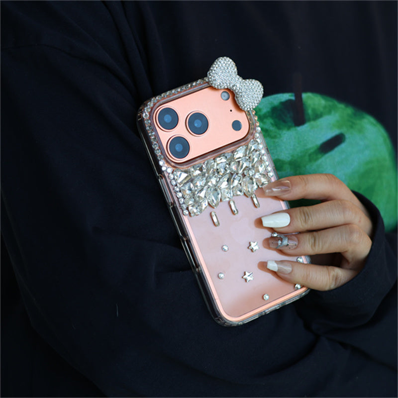 iphone13-17 ケース リボン かわいい iphone ケース デコ iphone ケース キラキラ ストーン スマホケース おしゃれ