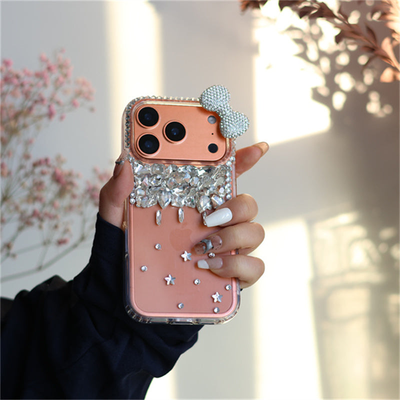 iphone13-17 ケース リボン かわいい iphone ケース デコ iphone ケース キラキラ ストーン スマホケース おしゃれ