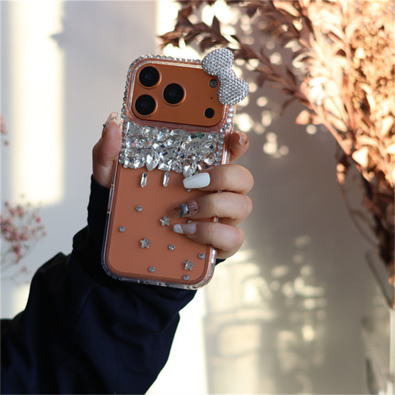 iphone13-17 ケース リボン かわいい iphone ケース デコ iphone ケース キラキラ ストーン スマホケース おしゃれ