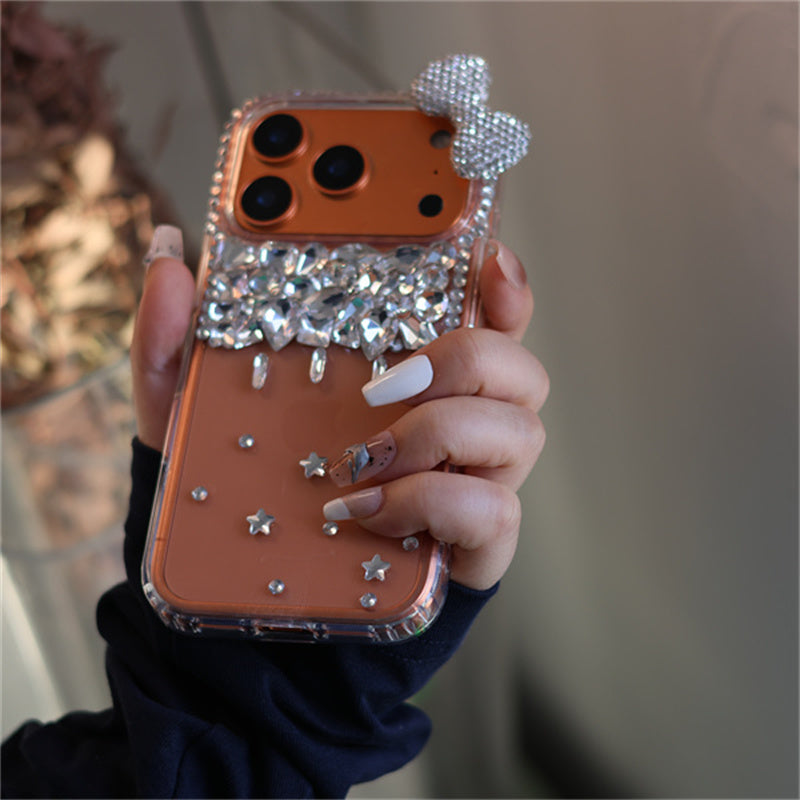 iphone13-17 ケース リボン かわいい iphone ケース デコ iphone ケース キラキラ ストーン スマホケース おしゃれ