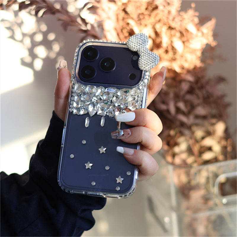 iphone13-17 ケース リボン かわいい iphone ケース デコ iphone ケース キラキラ ストーン スマホケース おしゃれ