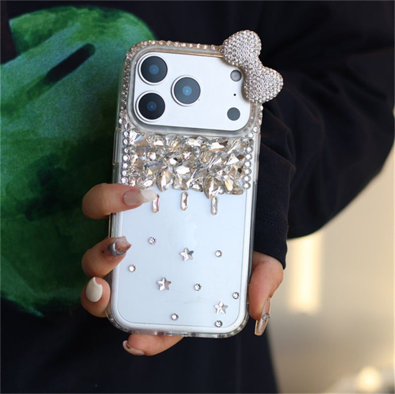 iphone13-17 ケース リボン かわいい iphone ケース デコ iphone ケース キラキラ ストーン スマホケース おしゃれ