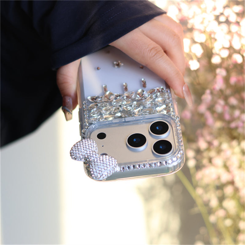 iphone13-17 ケース リボン かわいい iphone ケース デコ iphone ケース キラキラ ストーン スマホケース おしゃれ