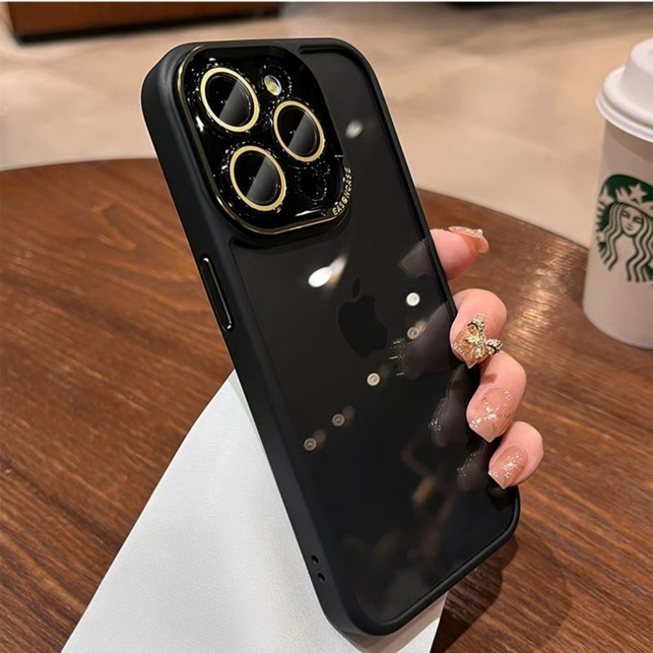 EASONCASE日本公式 iphone14-17 ケース 透明 可愛い iphoneケース カメラ まで 保護 クリア スマホケース 鎏金シリーズ