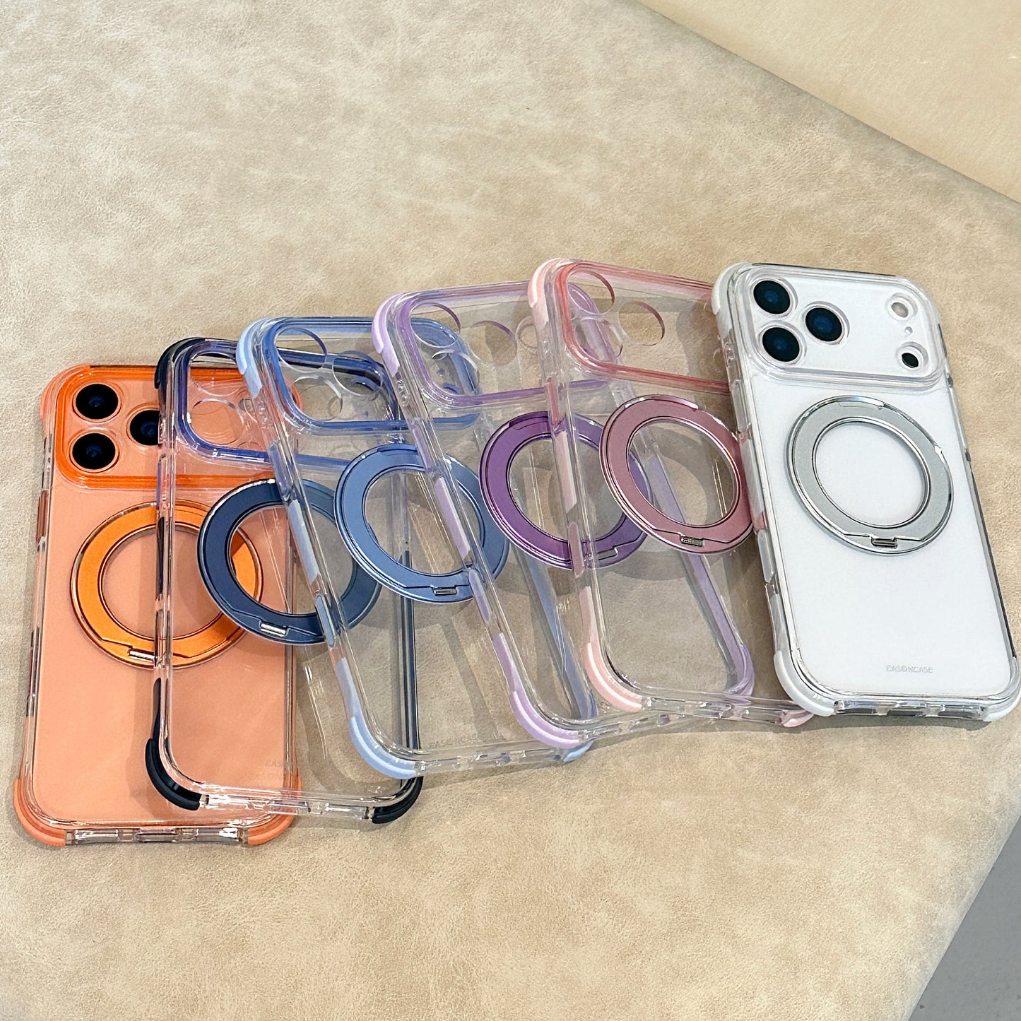 EASONCASE日本公式 iphone ケース 可愛い カラフル 360°スタンド付き iphone ケース 衝撃吸収 彩盾シリーズ