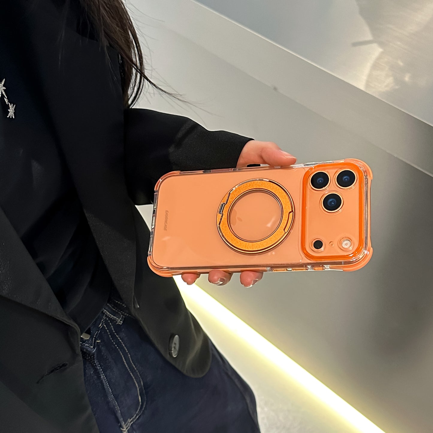 EASONCASE日本公式 iphone ケース 可愛い カラフル 360°スタンド付き iphone ケース 衝撃吸収 彩盾シリーズ