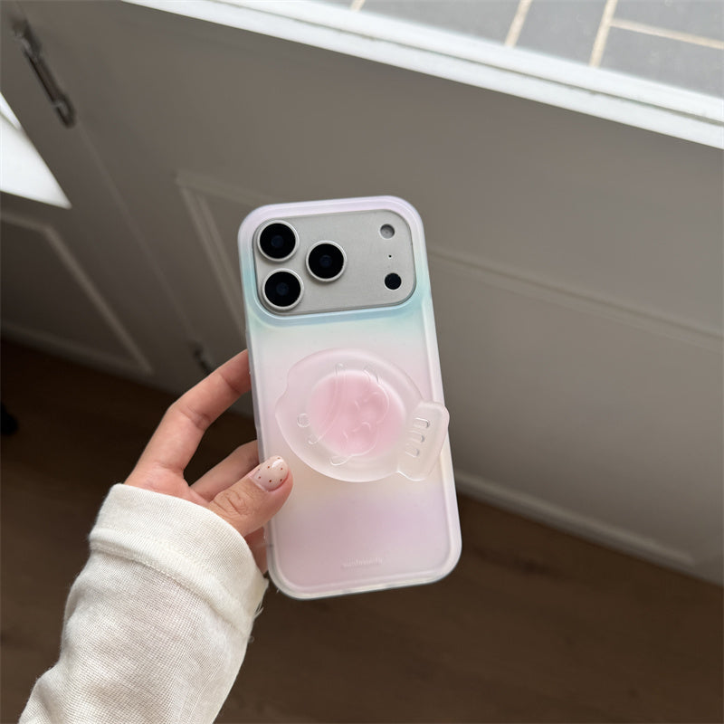グリップ 付き iphone17 ケース iphone16/15 ケース ピンク iphone ケース グラデーション 流行り 可愛い スマホケース 韓国