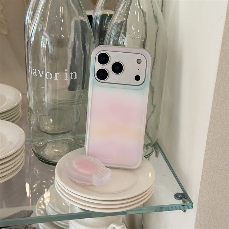 グリップ 付き iphone17 ケース iphone16/15 ケース ピンク iphone ケース グラデーション 流行り 可愛い スマホケース 韓国