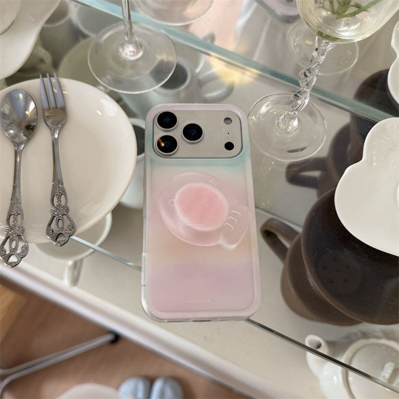 グリップ 付き iphone17 ケース iphone16/15 ケース ピンク iphone ケース グラデーション 流行り 可愛い スマホケース 韓国