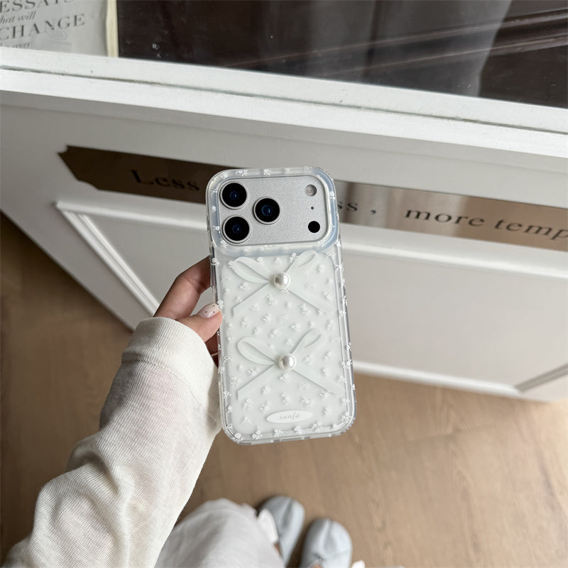 iphone17 ケース 花柄 iphone16/15 ケース リボン iphone ケース パール スマホケース ビーズ チェーン 韓国