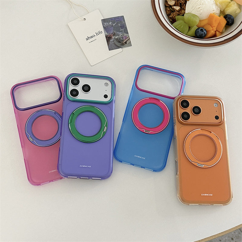 EASONCASE日本公式 iphone17/16 ケース スタンド 付き おしゃれ iphone ケース カラフル 半 透明 スマホケース 衝撃 に 強い カラフルシリーズ