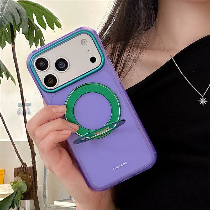 EASONCASE日本公式 iphone17/16 ケース スタンド 付き おしゃれ iphone ケース カラフル 半 透明 スマホケース 衝撃 に 強い カラフルシリーズ