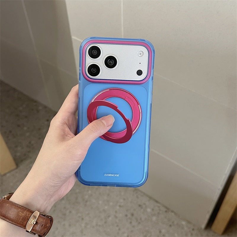 EASONCASE日本公式 iphone17/16 ケース スタンド 付き おしゃれ iphone ケース カラフル 半 透明 スマホケース 衝撃 に 強い カラフルシリーズ