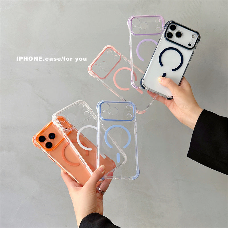 EASONCASE日本公式 クリア iphone ケース 衝撃吸収 iphone ケース 大人可愛い カラフル magsafe スマホケース 彩盾シリーズ