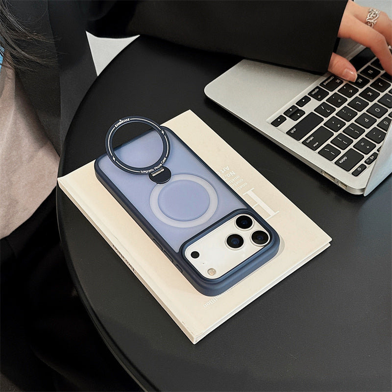 Easoncase日本公式 360°スタンド付き iphone14-17 ケース マット クリア iphone ケース magsafe対応  旋音シリーズ