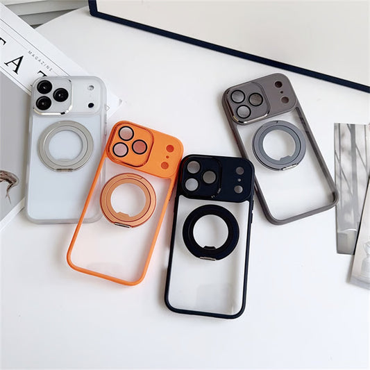 EASONCASE日本公式 カメラ保護フィルム一体型 iphone14-17ケース 滑り止め iphone ケース 360°スタンド付き 晶鋭シリーズ