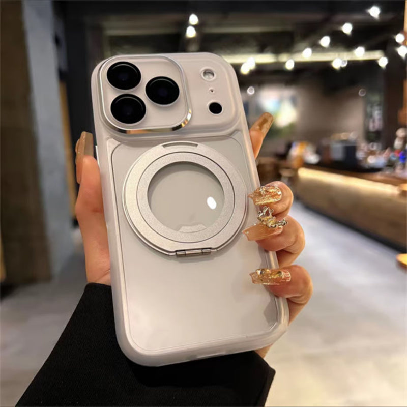 EASONCASE日本公式 カメラ保護フィルム一体型 iphone14-17ケース 滑り止め iphone ケース 360°スタンド付き 晶鋭シリーズ