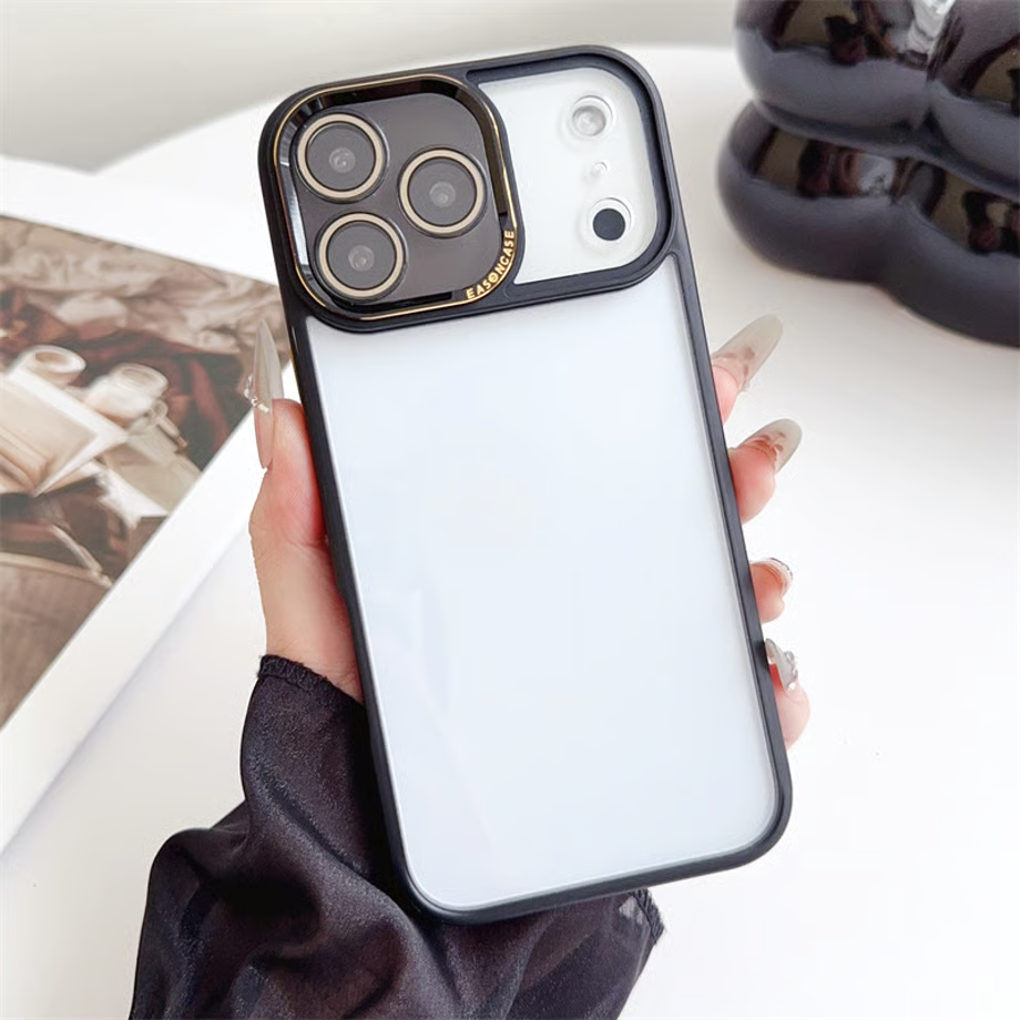 EASONCASE日本公式 iphone14-17 ケース 透明 可愛い iphoneケース カメラ まで 保護 クリア スマホケース 鎏金シリーズ