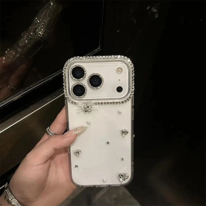 カメラ保護リング 付き クリア iphone17/16 ケース スマホ デコ ライン ストーン iphone15/14/13 ケース キラキラ おしゃれ