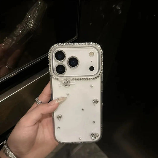 カメラ保護リング 付き クリア iphone17/16 ケース スマホ デコ ライン ストーン iphone15/14/13 ケース キラキラ おしゃれ