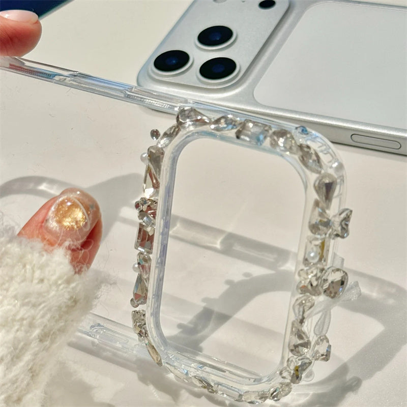 キラキラ カメラ保護リング  iphone17/16 ケース ストーン デコ iphone15/14 ケース クリア iphone13/12 ケース キラキラ 可愛い