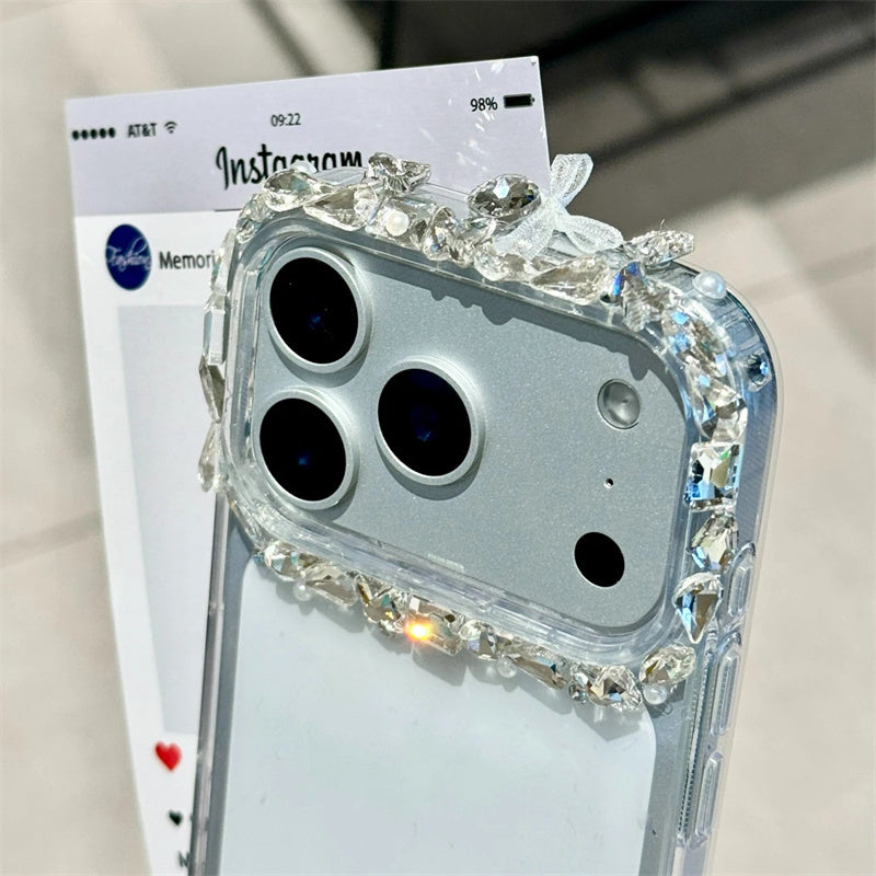キラキラ カメラ保護リング  iphone17/16 ケース ストーン デコ iphone15/14 ケース クリア iphone13/12 ケース キラキラ 可愛い