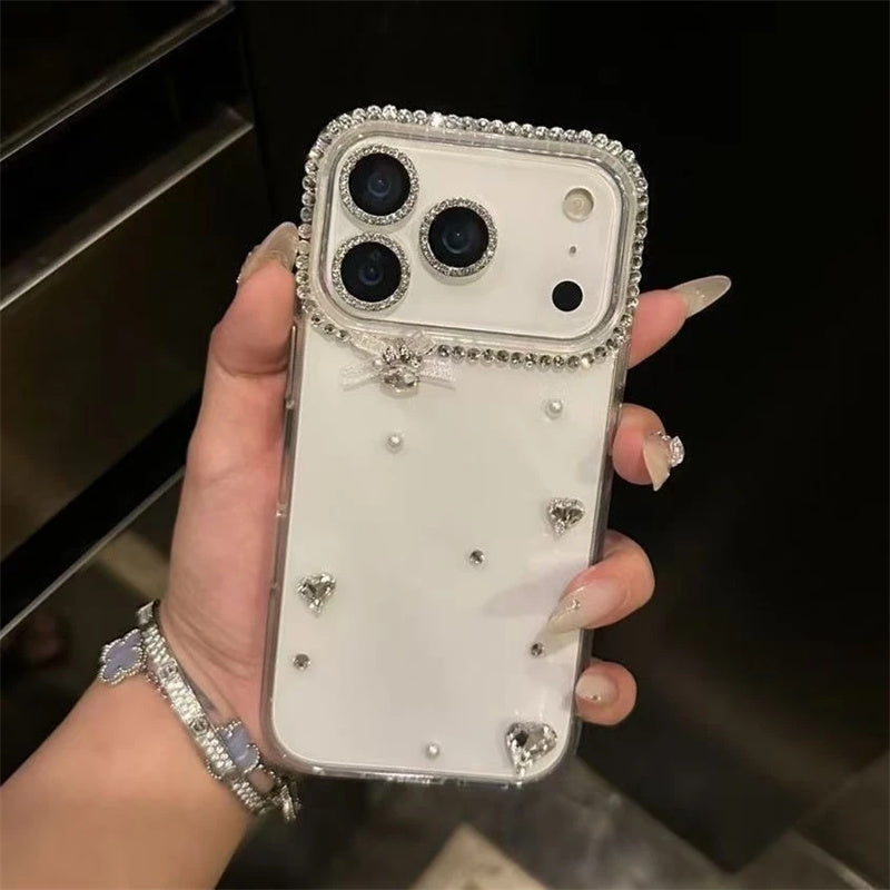 カメラ保護リング 付き クリア iphone17/16 ケース スマホ デコ ライン ストーン iphone15/14/13 ケース キラキラ おしゃれ