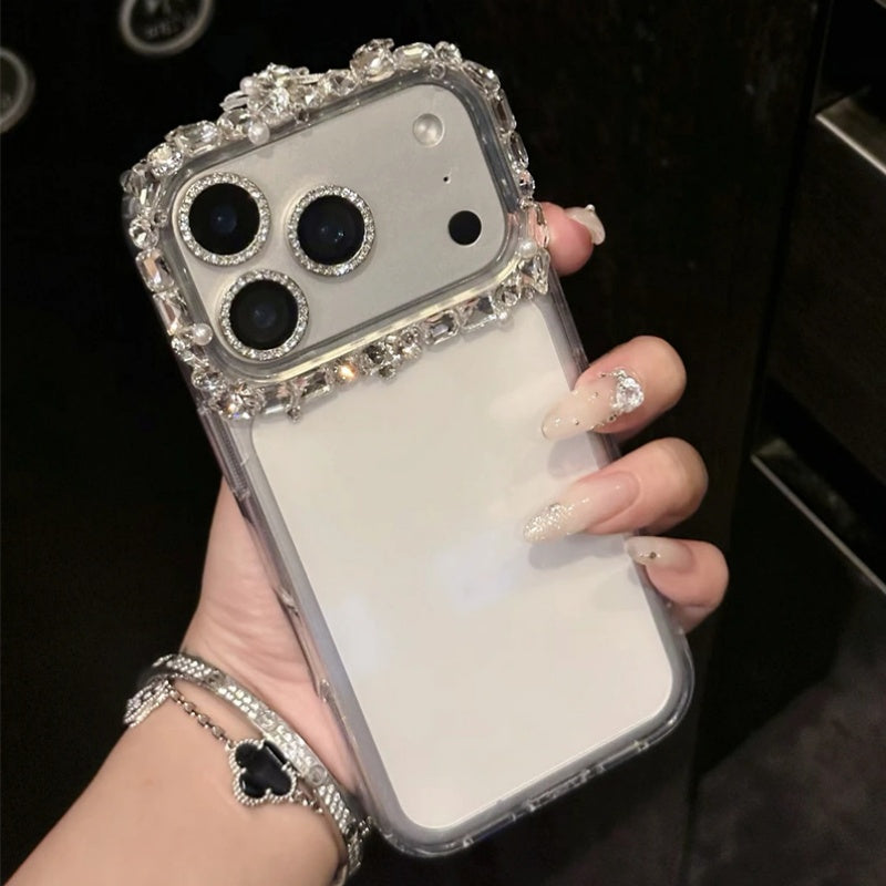 キラキラ カメラ保護リング  iphone17/16 ケース ストーン デコ iphone15/14 ケース クリア iphone13/12 ケース キラキラ 可愛い