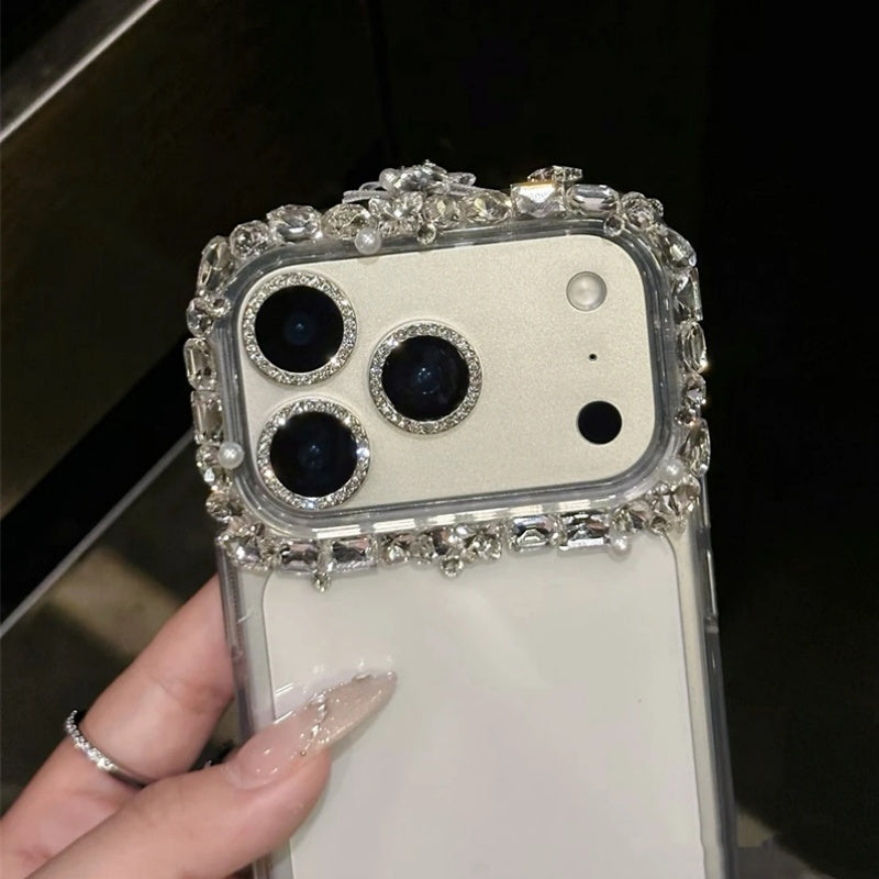 キラキラ カメラ保護リング  iphone17/16 ケース ストーン デコ iphone15/14 ケース クリア iphone13/12 ケース キラキラ 可愛い